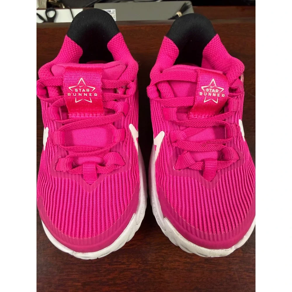 Nike Star Runner 4 NN Toddler Fireberry Pink White Sneakers DX7616-601 Size 5C